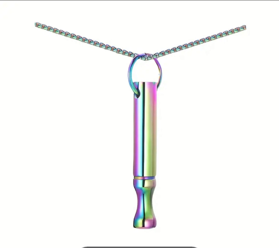 Iridescent breathing necklace