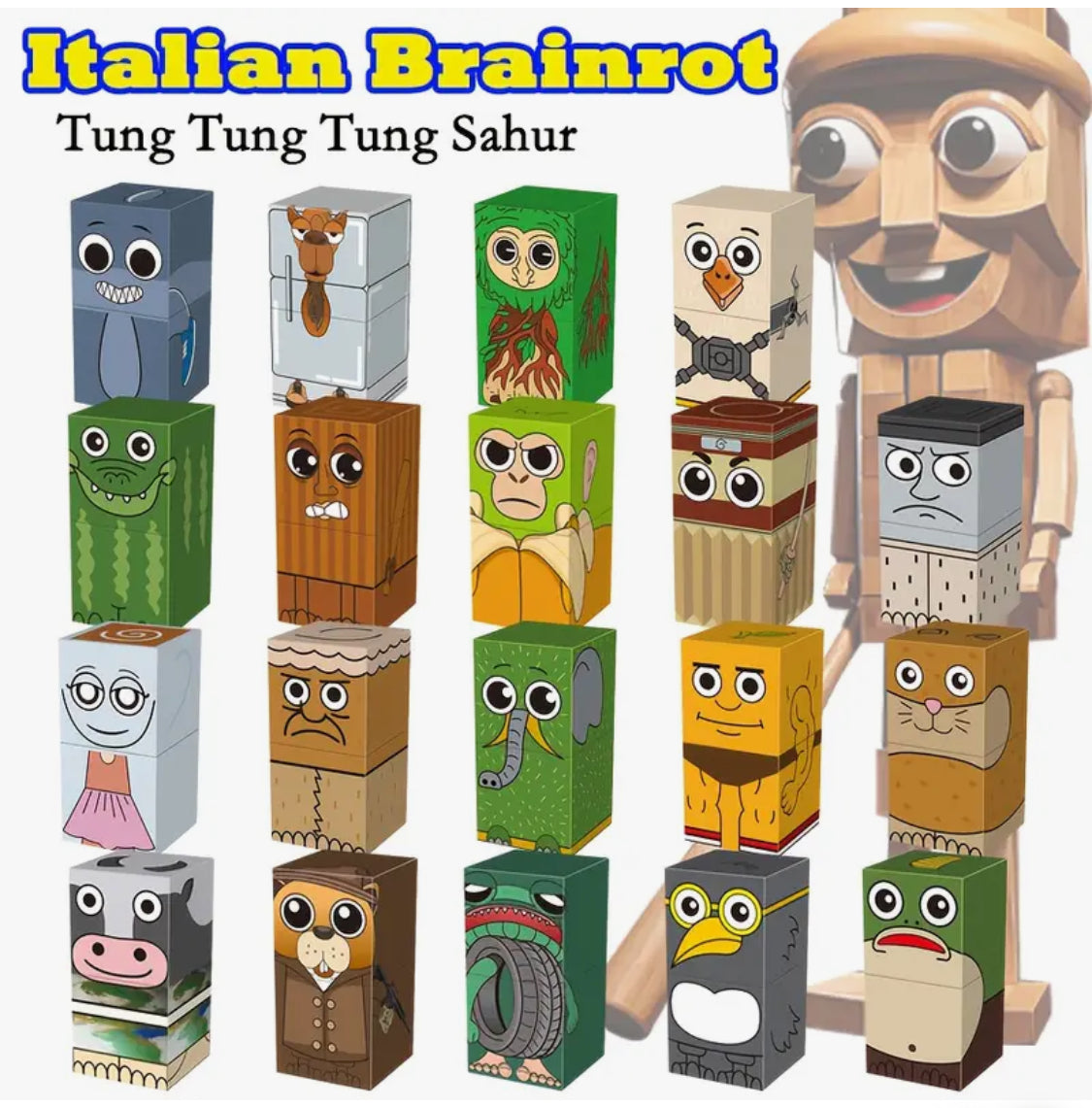 Brainrot magnetic character blocks 38pcs