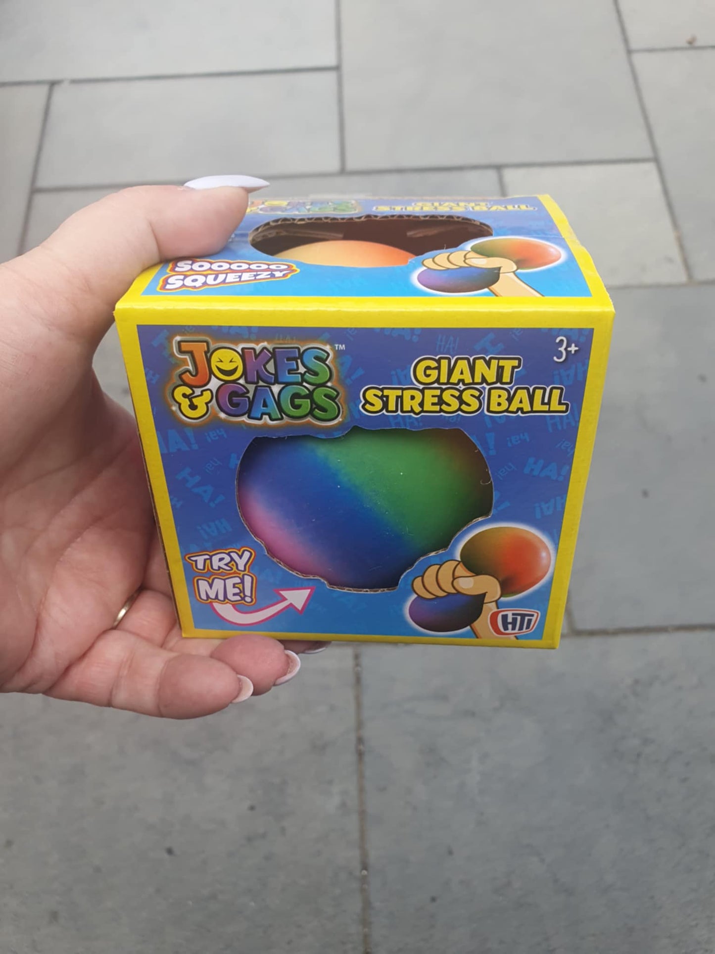 Giant rainbow stress squishy ball