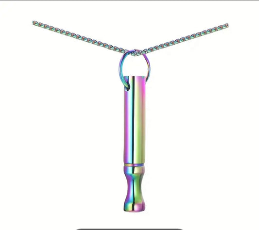 Iridescent breathing necklace