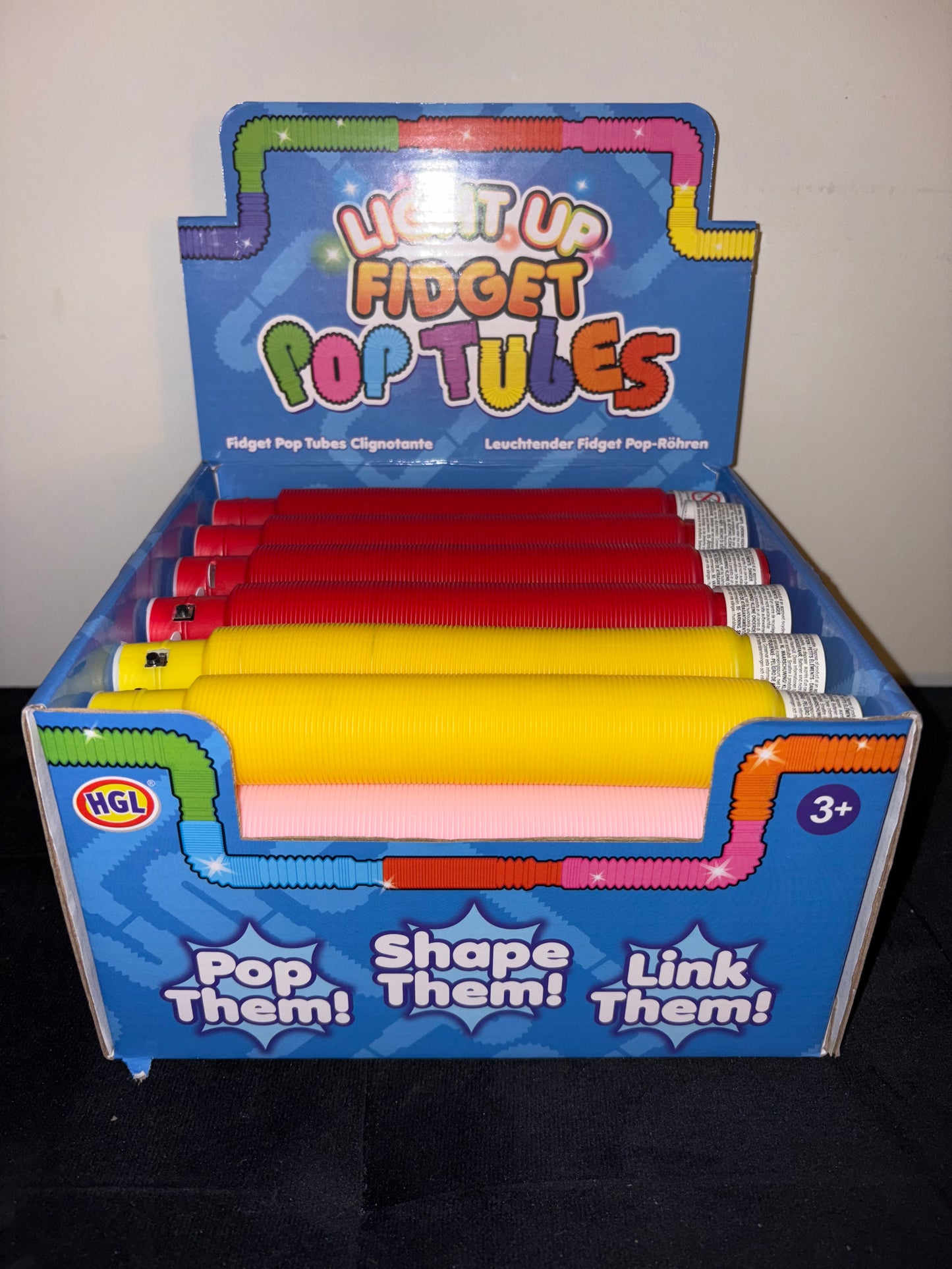 Light up giant fidget pop tubes