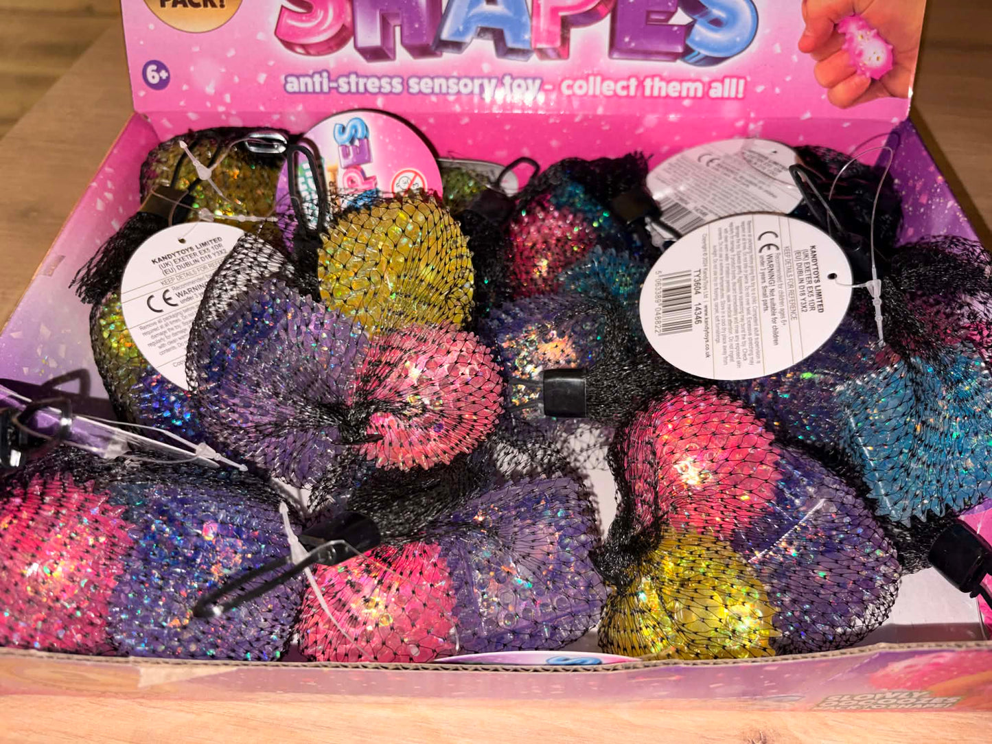 squish glitter shapes