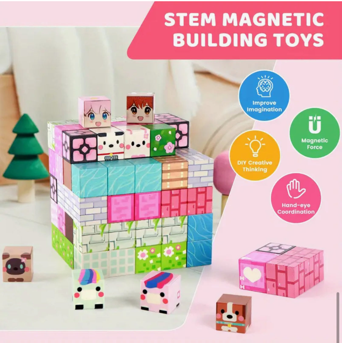 Girls magnetic block set 100pcs