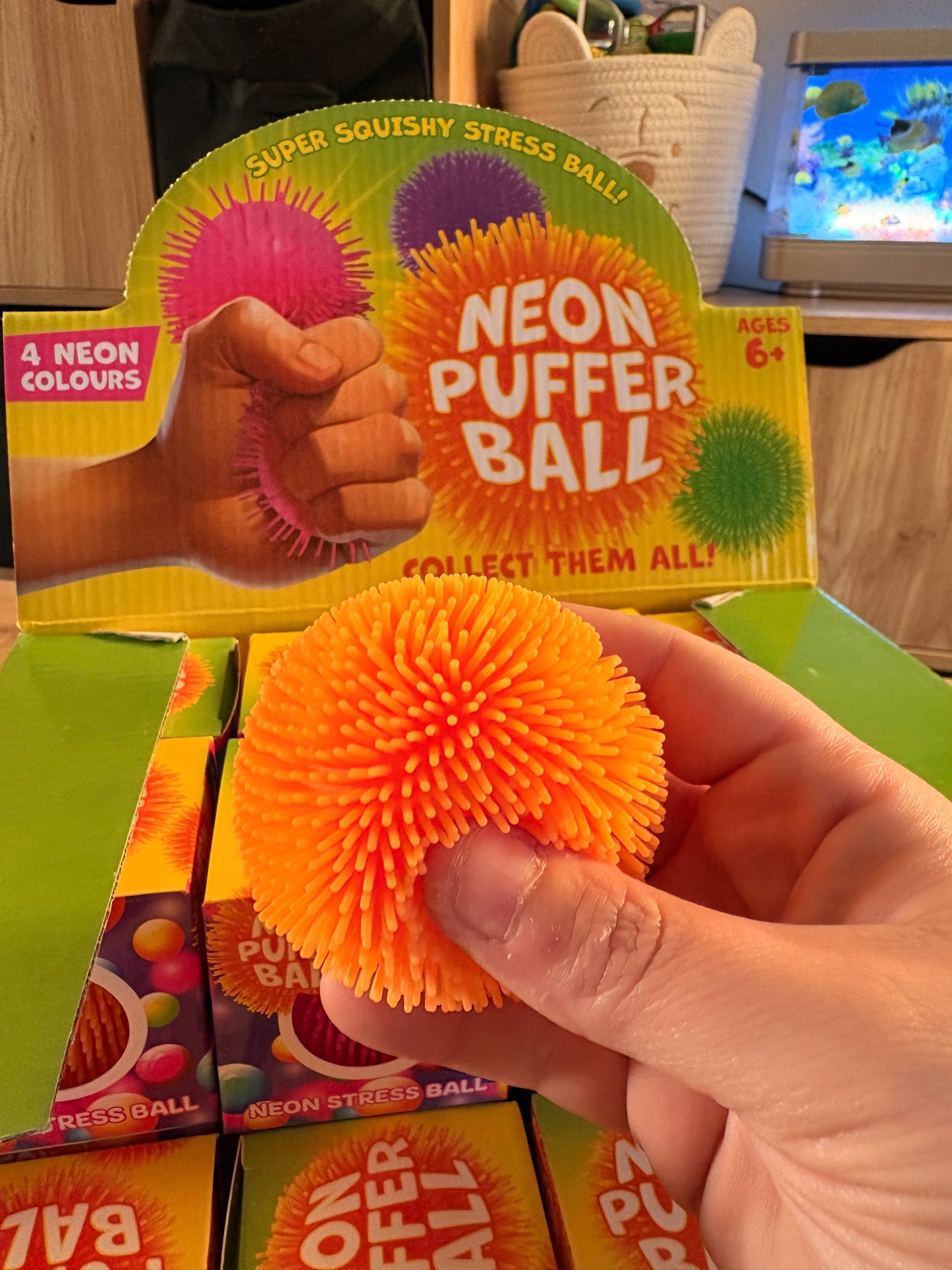 Neon puffer ball