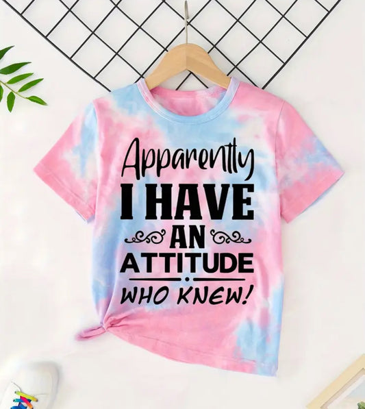 Apparently i have an attitude kids t shirt