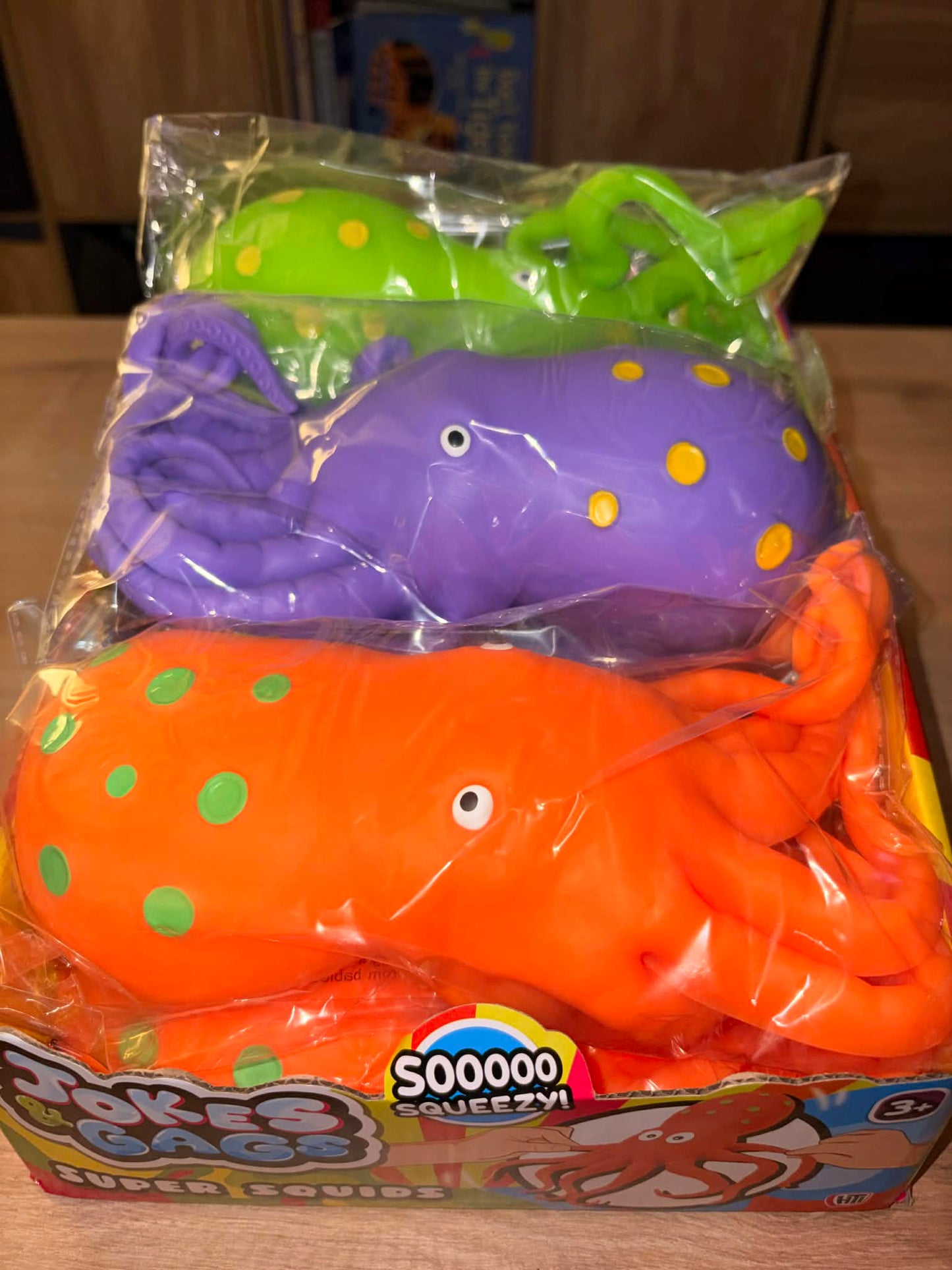 Large squishy squid, toy 3 colours to collect