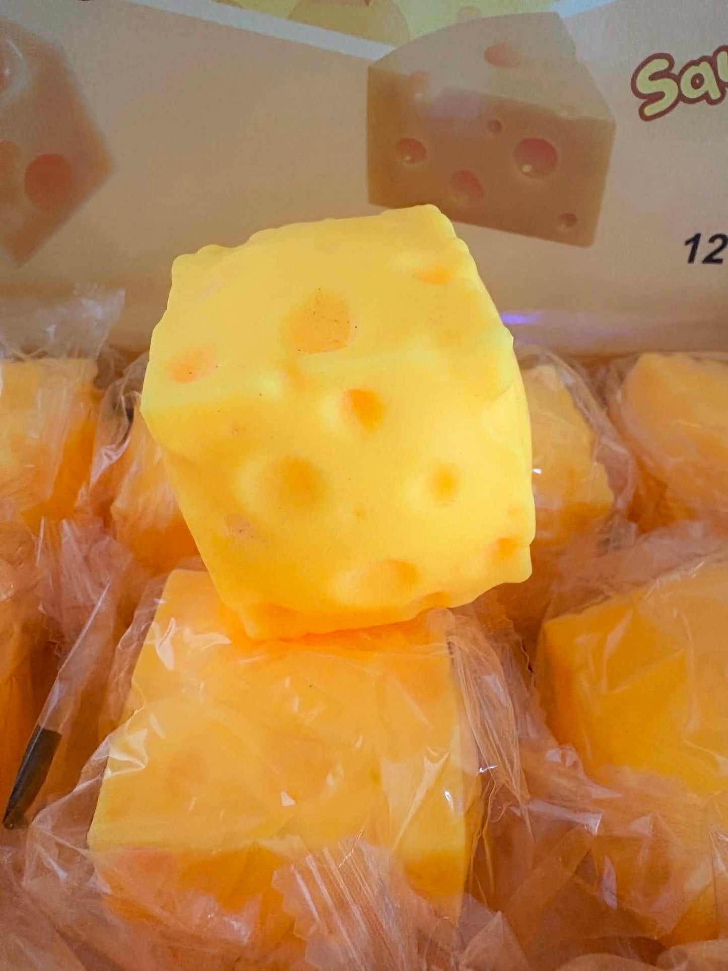 cheese foam filled squishy toy