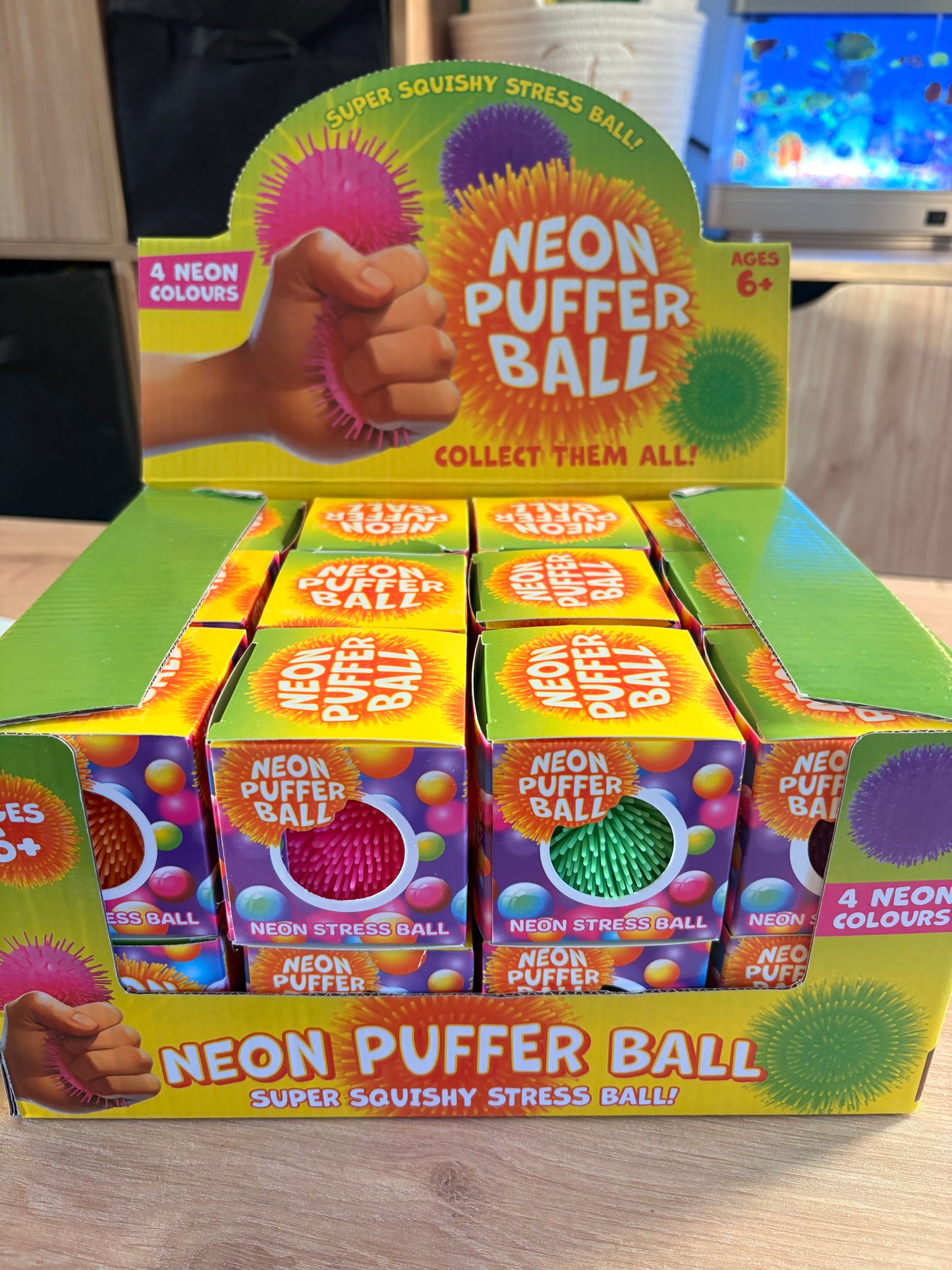 Neon puffer ball