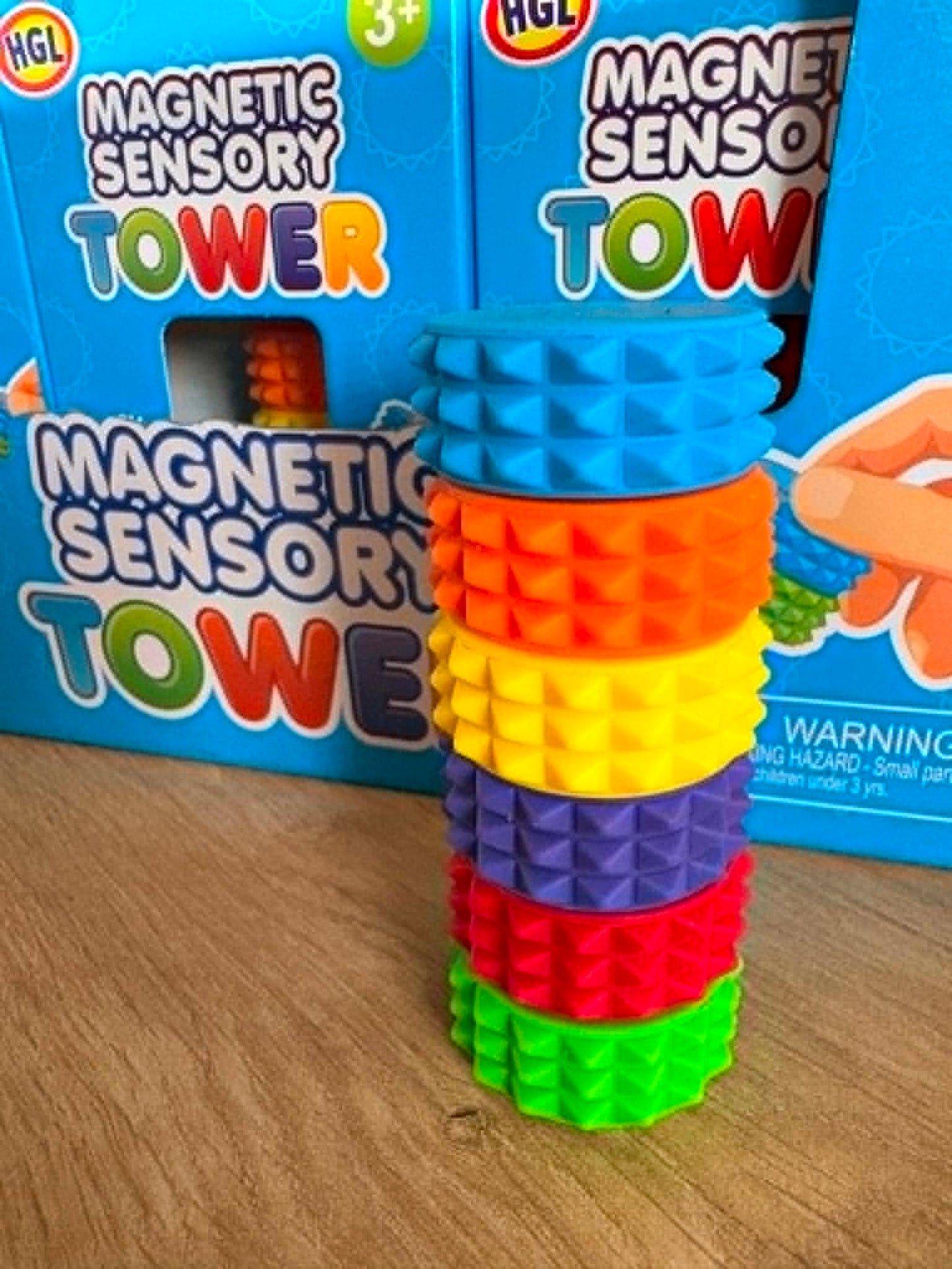 Magnetic sensory tower, stress anxiety toy