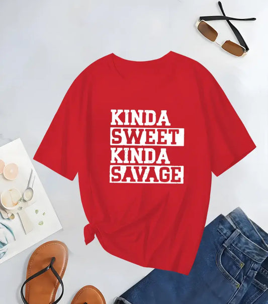 Kinda sweet kinda savage women's t shirt