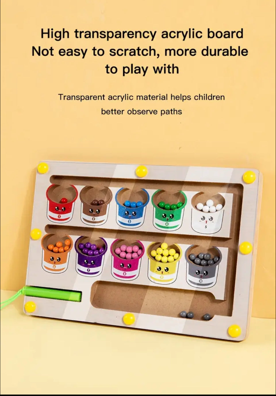 Wooden magnetic sorting game