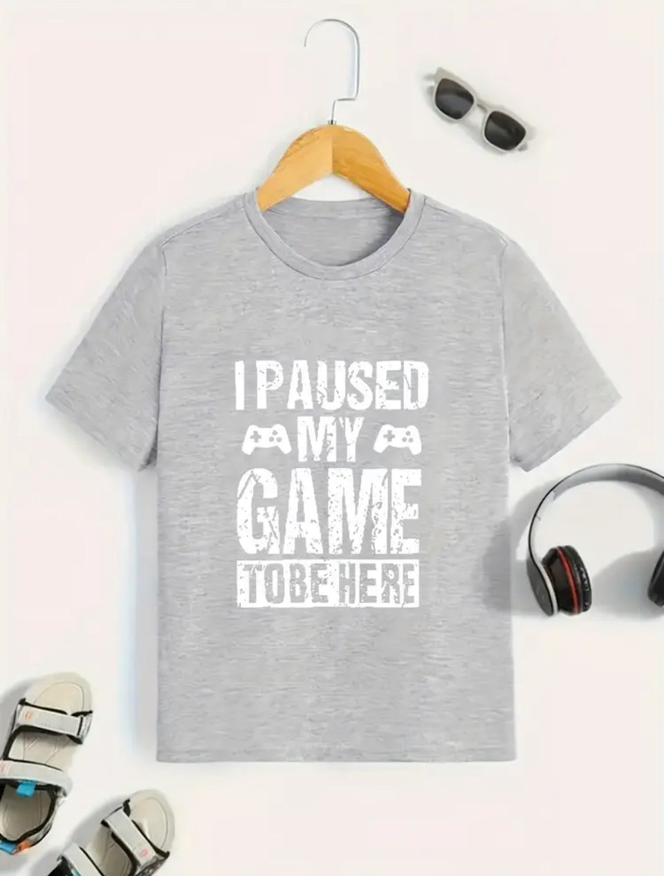 I paused my game to be here kids T shirts
