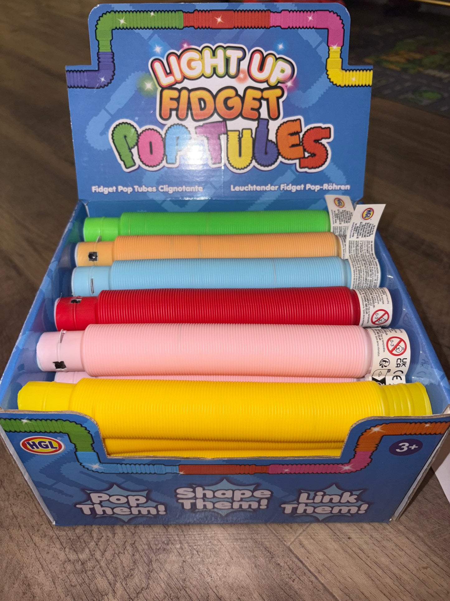 Light up giant fidget pop tubes