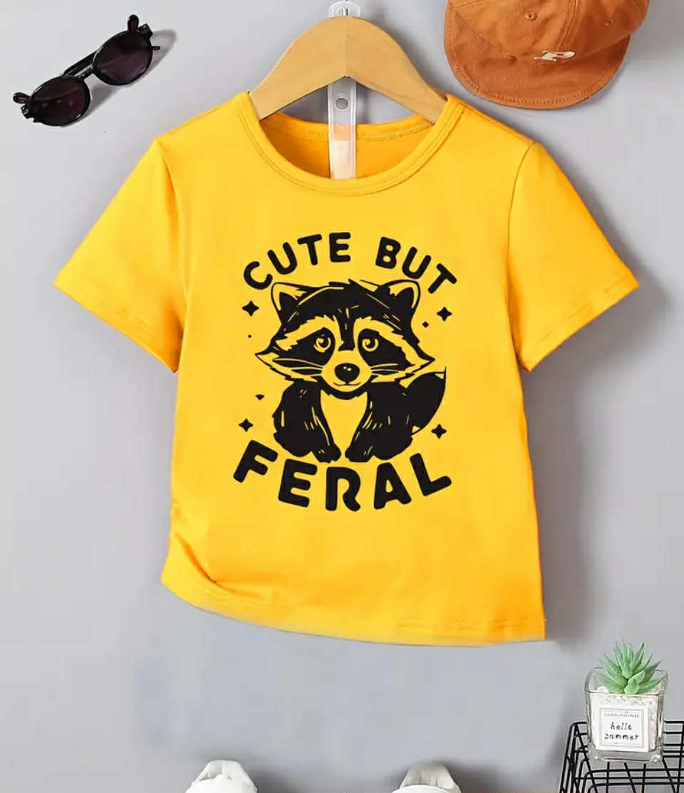Cute but feral Kids T Shirts