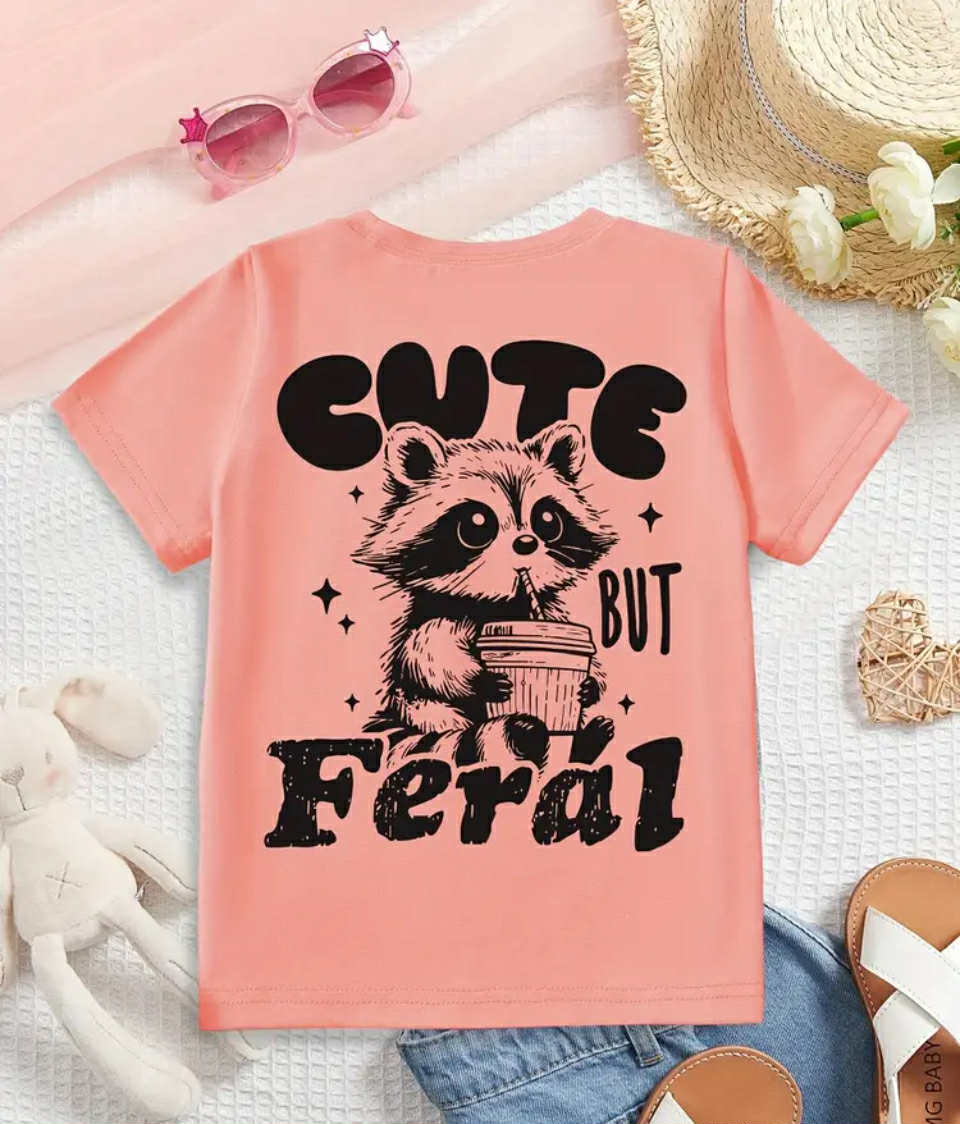Cute but feral Kids T Shirts