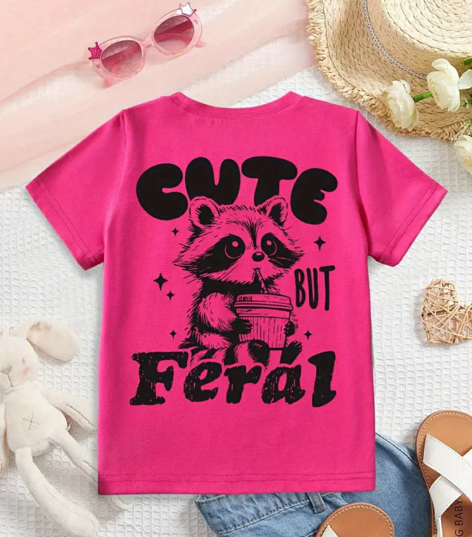 Cute but feral Kids T Shirts