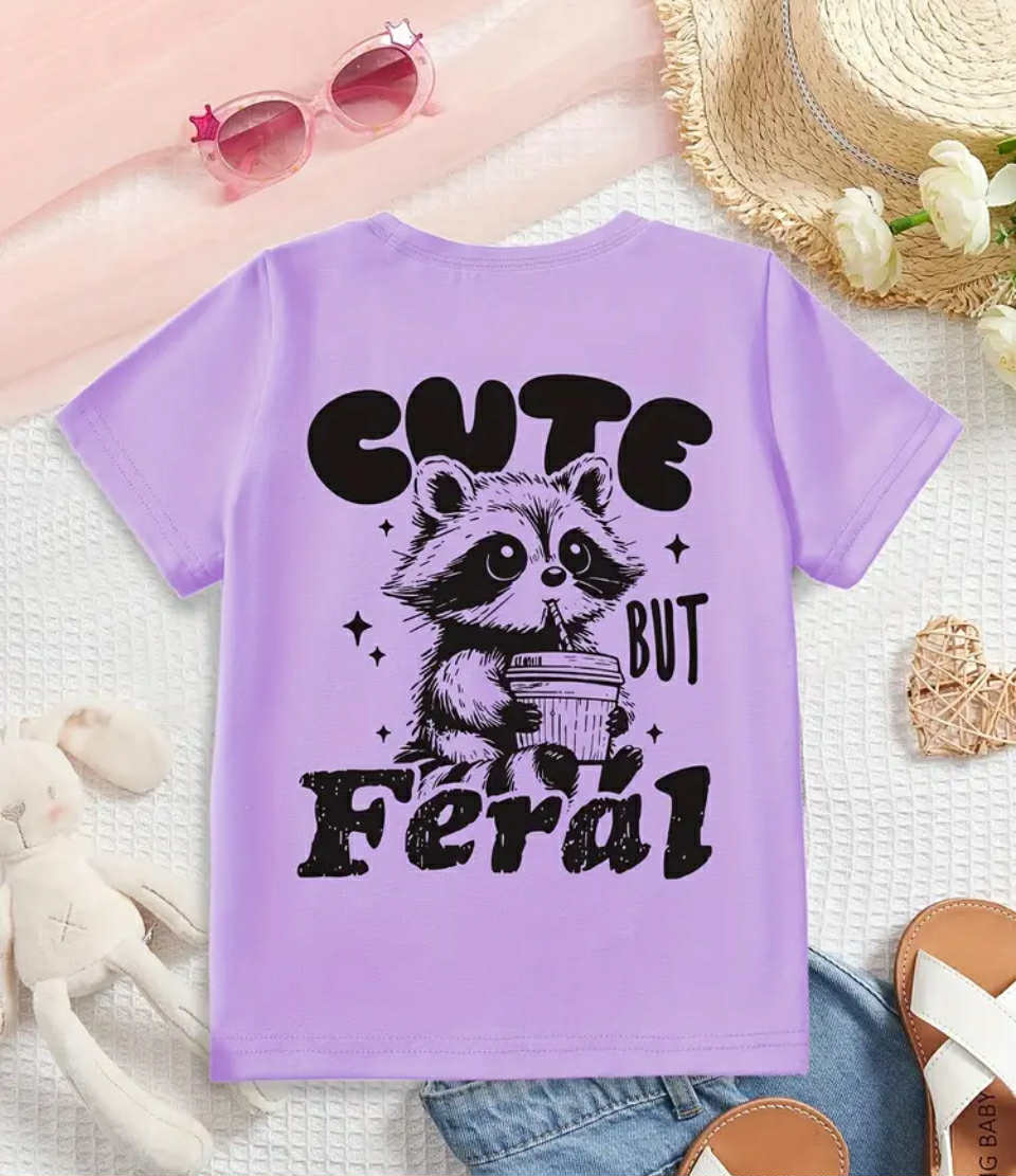 Cute but feral Kids T Shirts